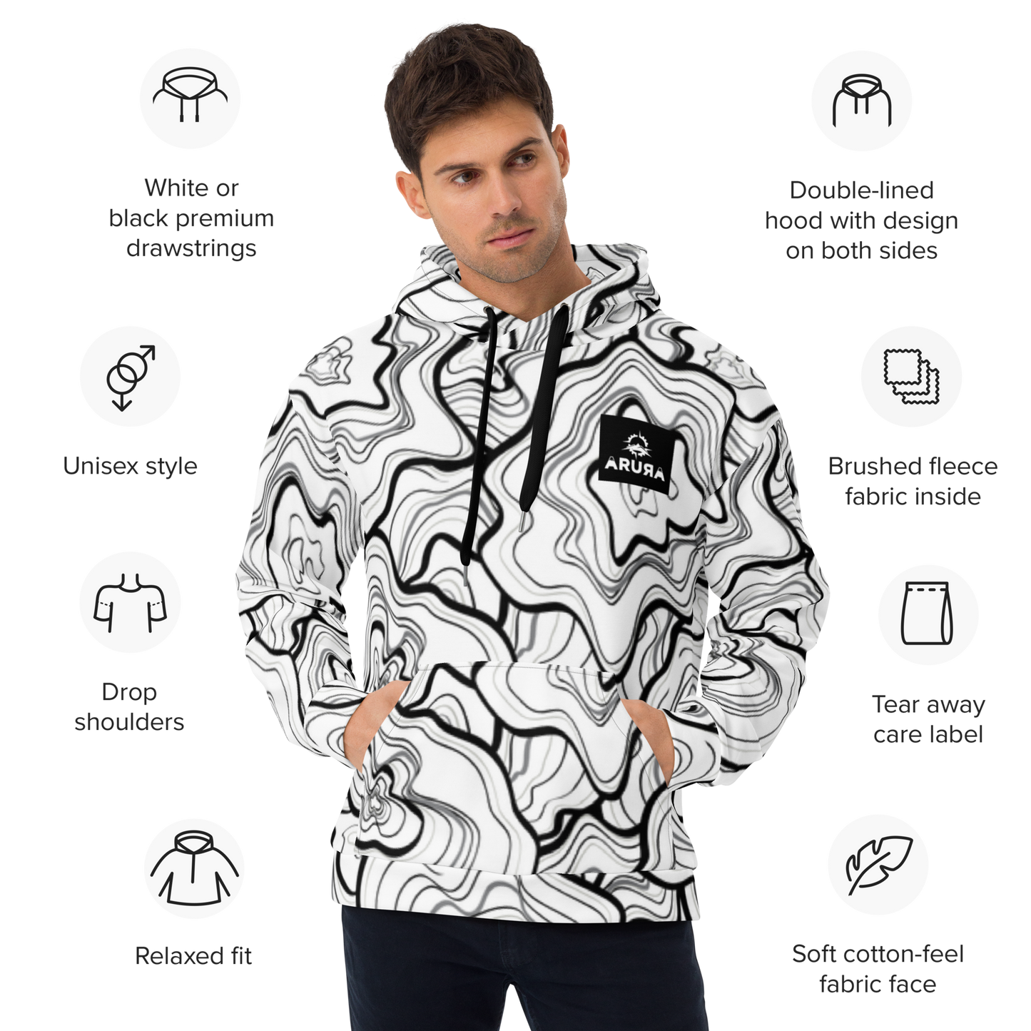 unisex sublimation topo hoodie