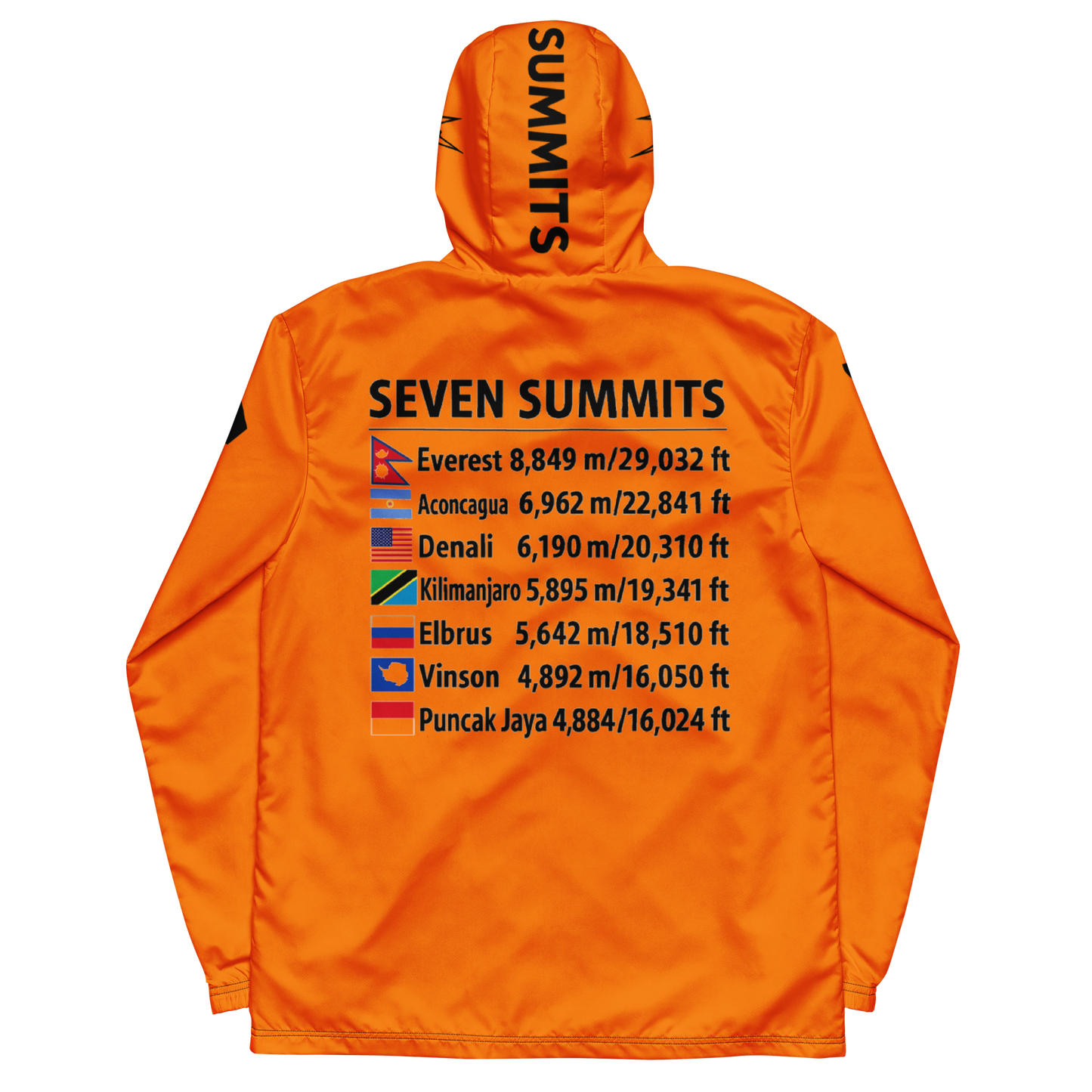 unisex seven summits collection track jacket - sunrise orange