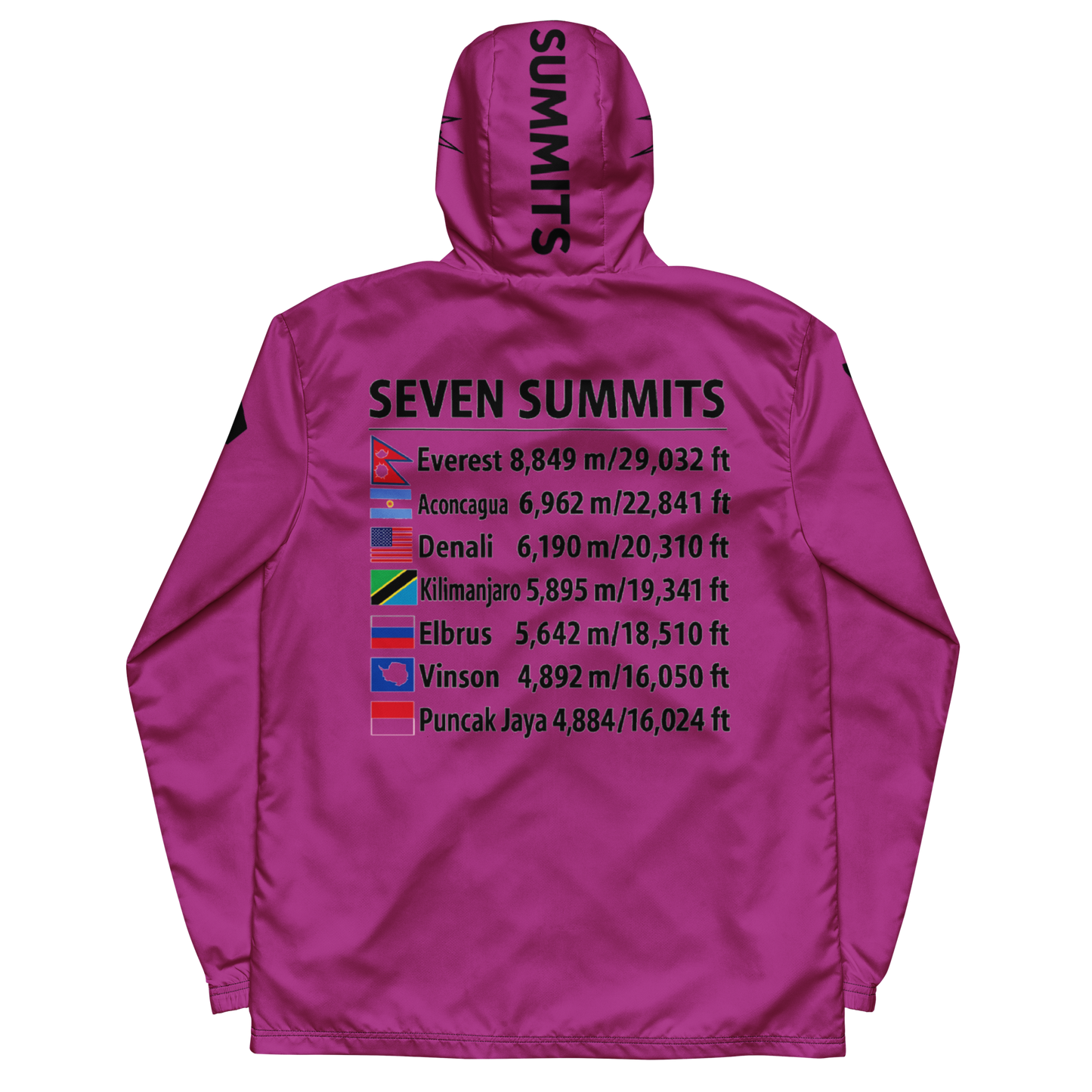 unisex mens seven summits windbreaker jacket - edelweiss purple