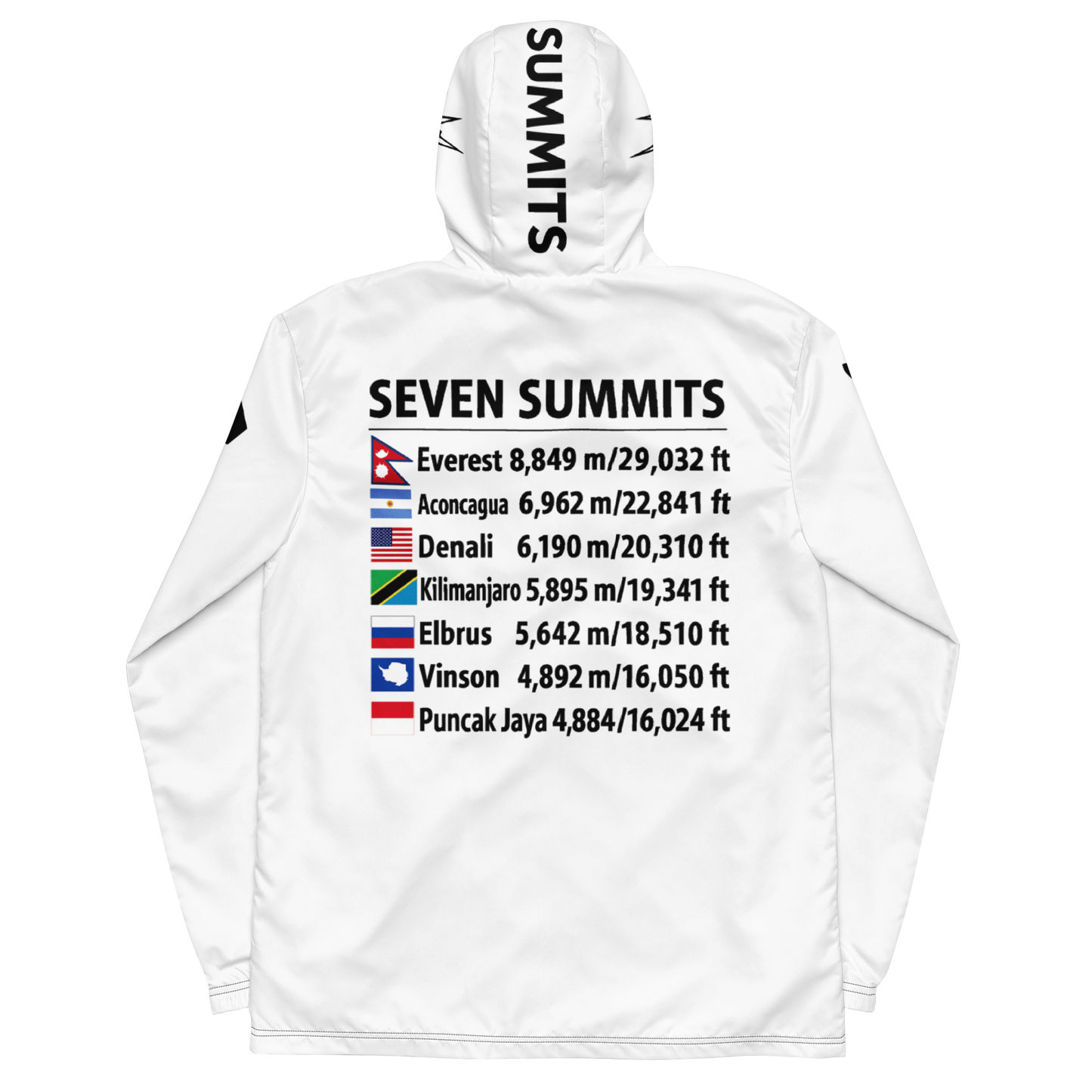 men's seven summits windbreaker jacket - arura white