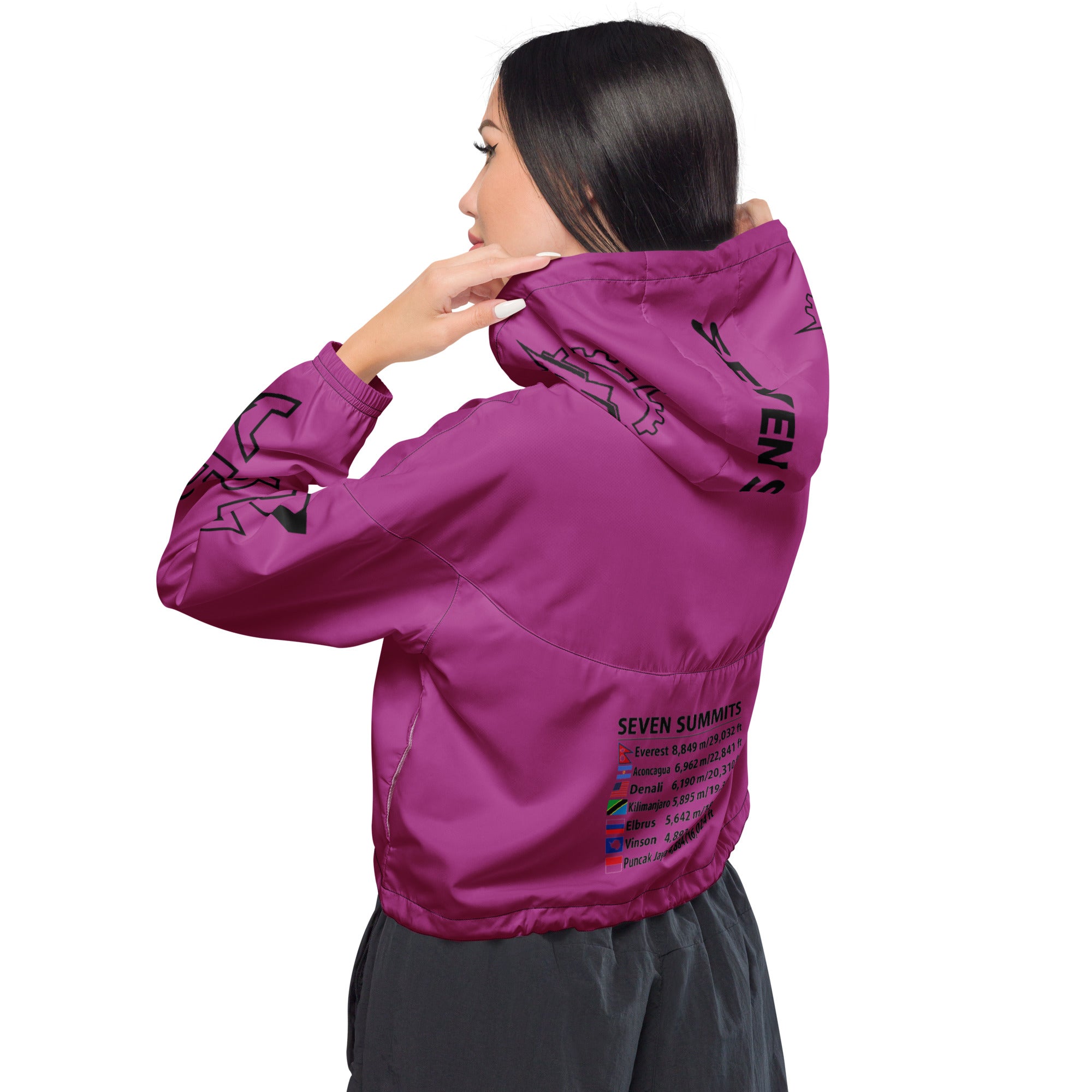 women's seven summits cropped windbreaker - edelweiss purple