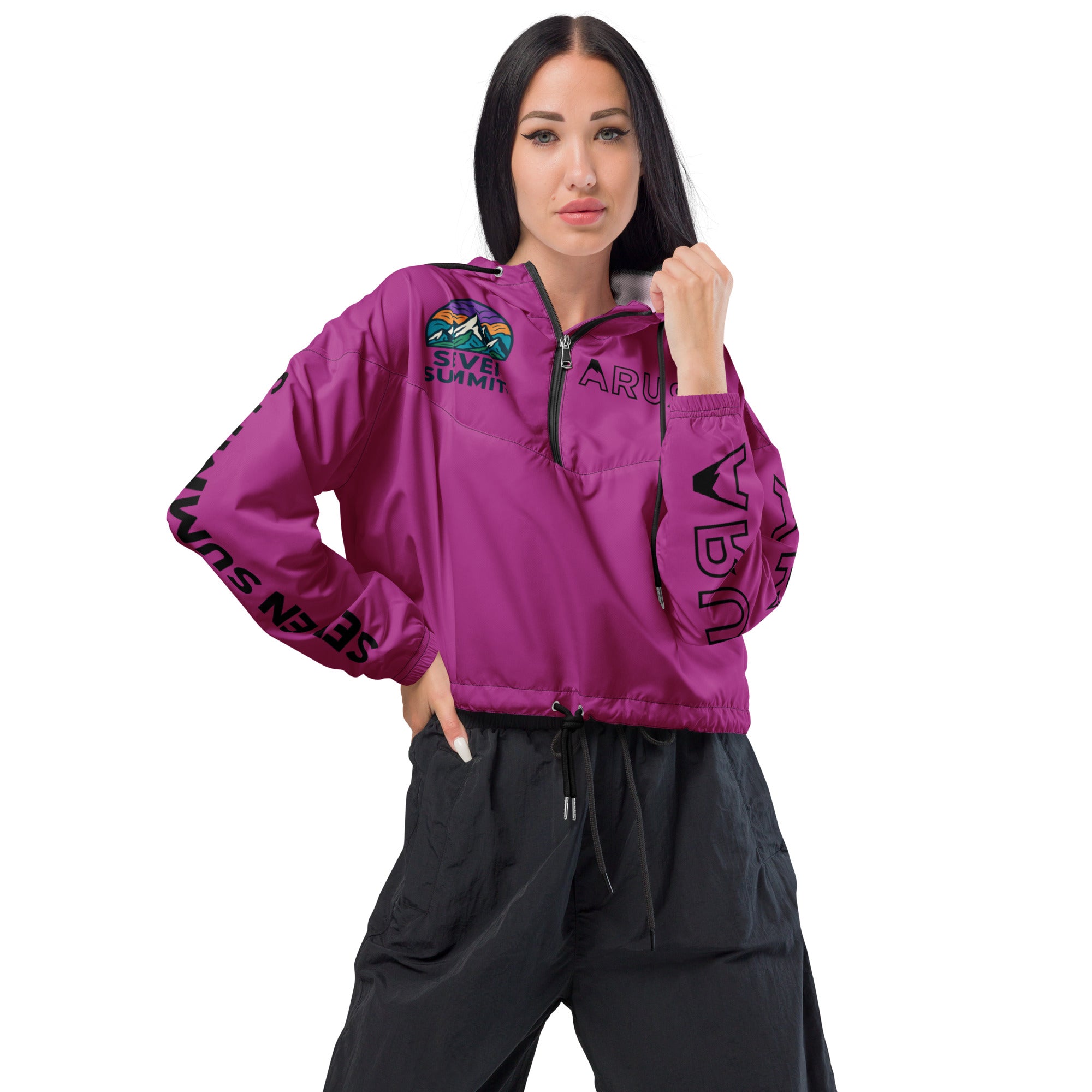 women's seven summits cropped windbreaker - edelweiss purple – Arura