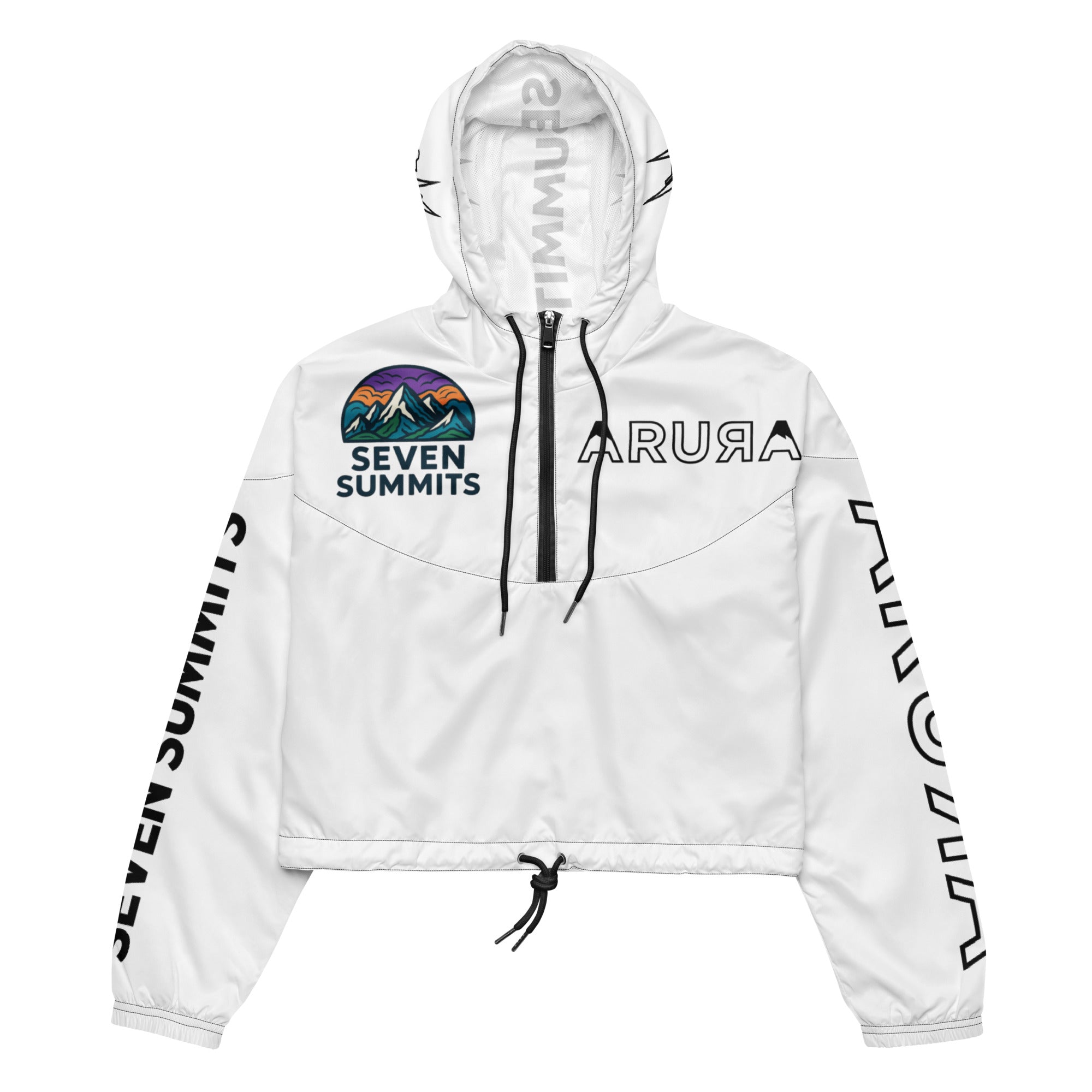 womens seven summits cropped windbreaker jacket - arura white